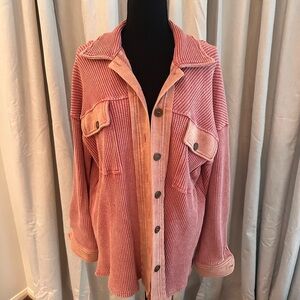 Vici Dusty Rose Utility Shacket